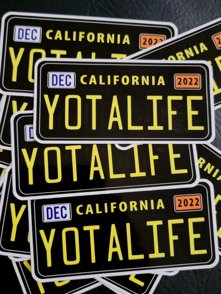 YOTA LIFE CA Legacy plate decal