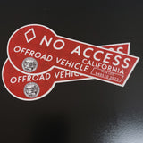 CA HOV No Access Decal Sticker