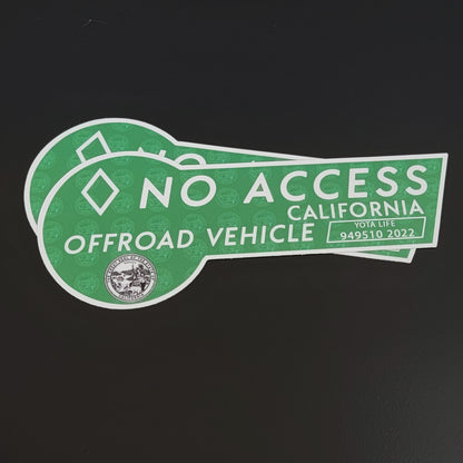 CA HOV No Access Decal Sticker