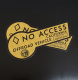 CA HOV No Access Decal Sticker