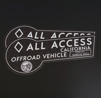 CA HOV No Access Decal Sticker